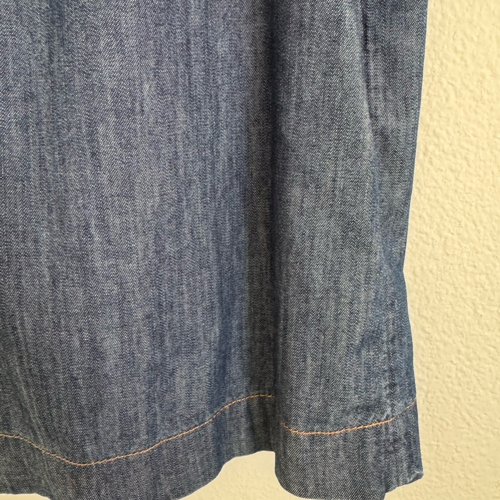 NWT Talbots Denim Short Sleeve Peasant Top in Dark Blue Size M - Picture 8 of 11